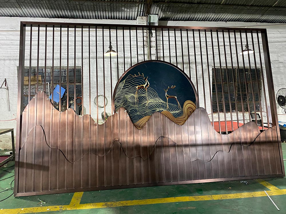 庭院小鹿不锈钢屏风
